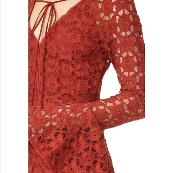 Free People NWT Back to Black Terracotta mini dres - Picture 6 of 8